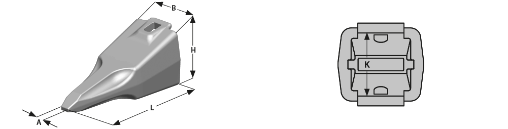 Dents pointues de godet de pelleteuse  - E733S
