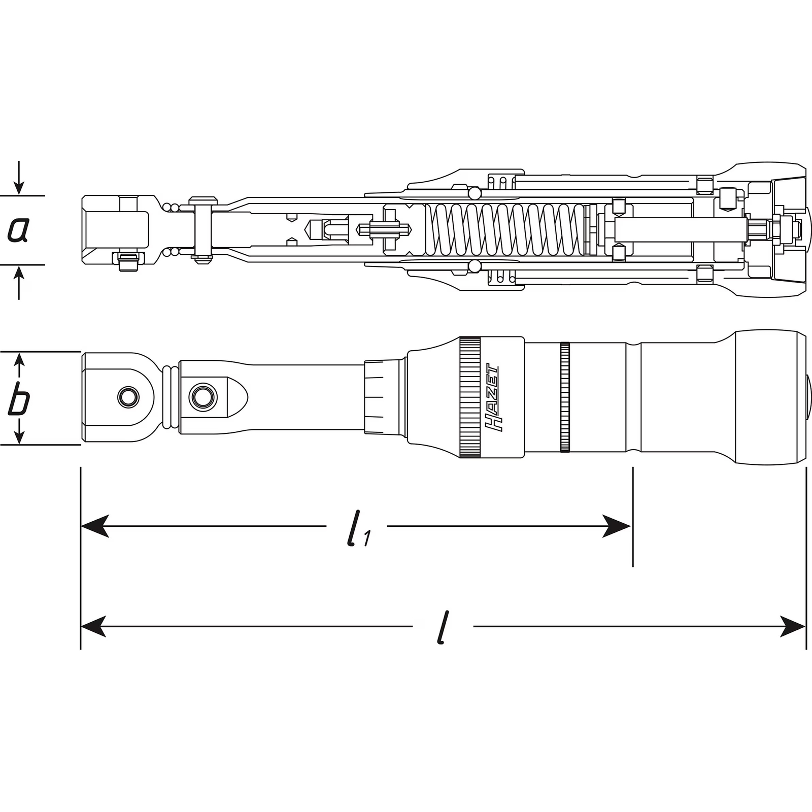 Clé dynamométrique 60–320 Nm précision 2% carré femelle 14 x 18 HAZET - 6293-1CT