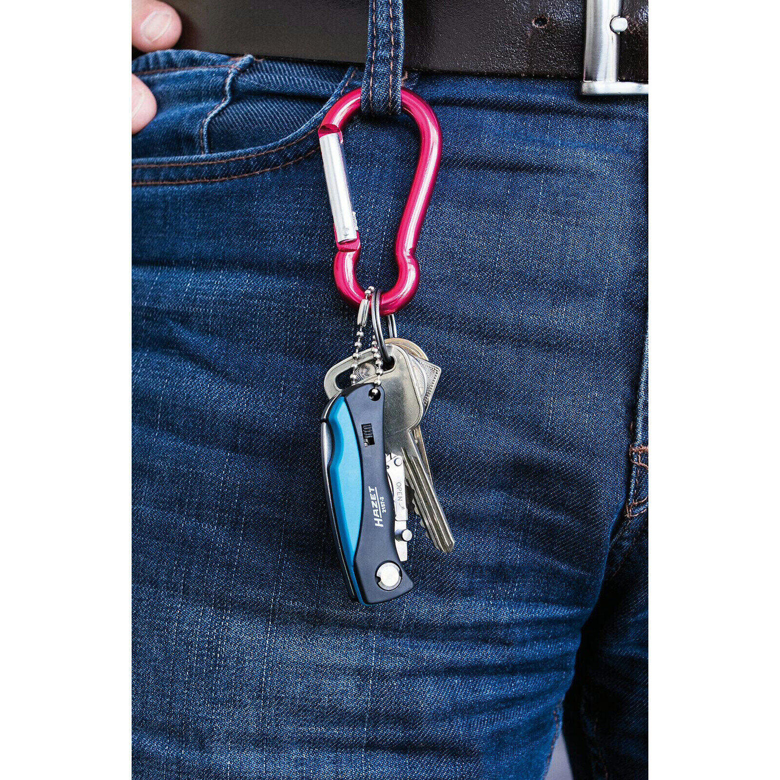 Mini-couteau pliant 100 mm avec 5 lames de rechange manche ABS HAZET - 2157-2