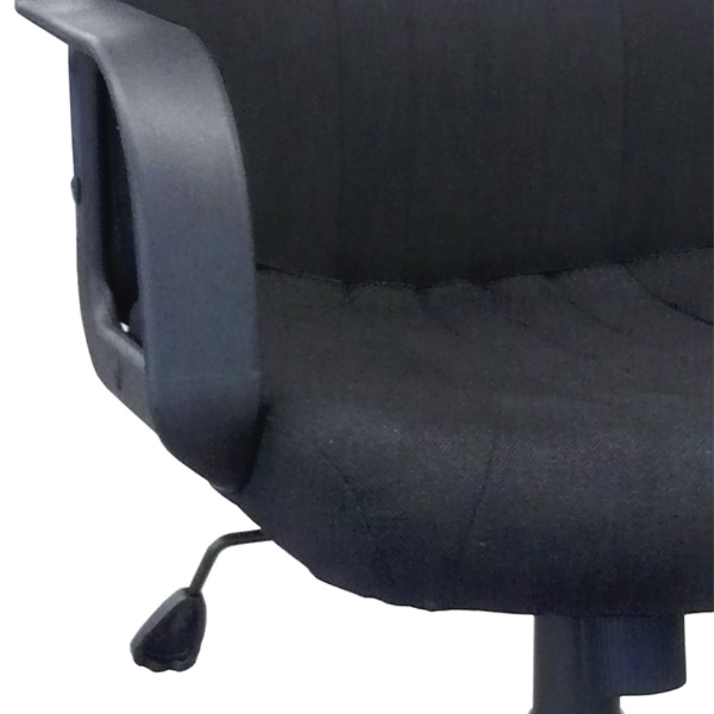 Fauteuil de direction tissu noir bas dossier basculant et réglable en hauteur - MOBIKA - SI-DI-019