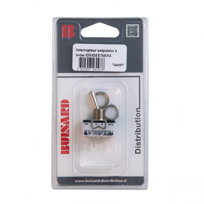 INTERRUPTEUR A LEVIER UNIPOLAIRE ON/OFF/MOM BUISARD - 746097