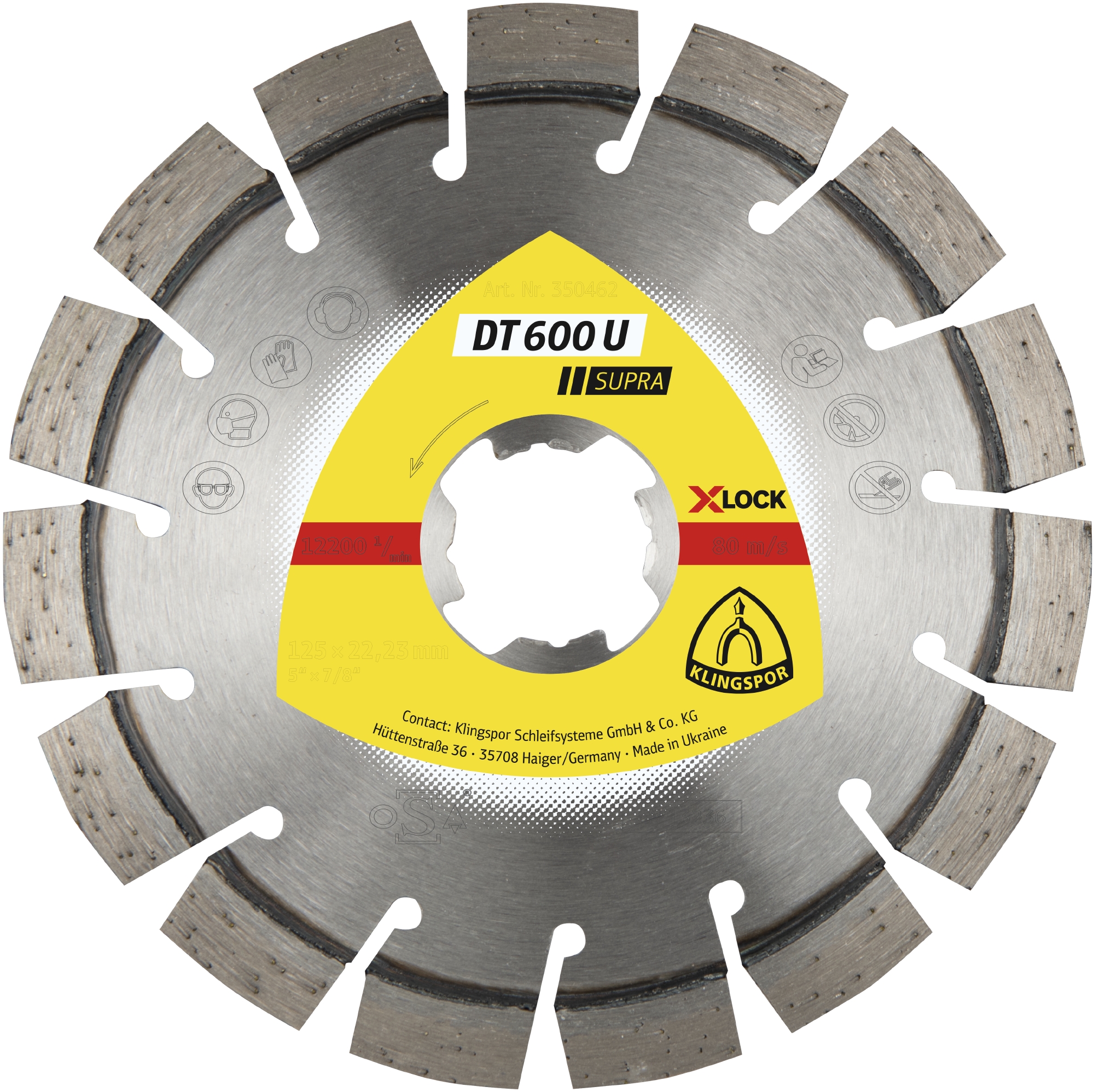 Disques à tronçonner diamantés DT SUPRA DT600U S 115X2,4X22,23 X-LOCK 1 KLINGSPOR - 350461