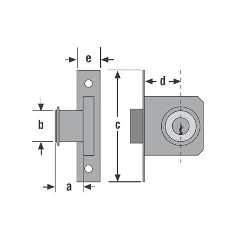 Serrure à Cylindre - Longueur 19 mm x Ø 20 mm, Axe 25 mm - mod. 22 - URKO - 7101025