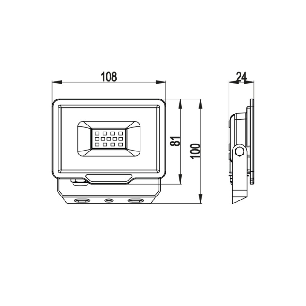 Projecteur LED SMD 10W IP65 PADLIGHT5 noir 4000K - VELAMP - IS740-5-4000K