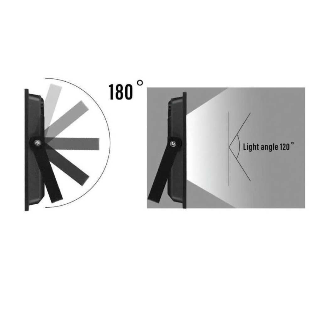 Projecteur LED SMD 10W IP65 PADLIGHT5 noir 4000K - VELAMP - IS740-5-4000K