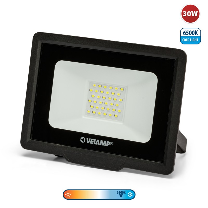 Projecteur LED SMD 30W IP65 noir 6500K PADLIGHT5 - VELAMP - IS755-5-6500K
