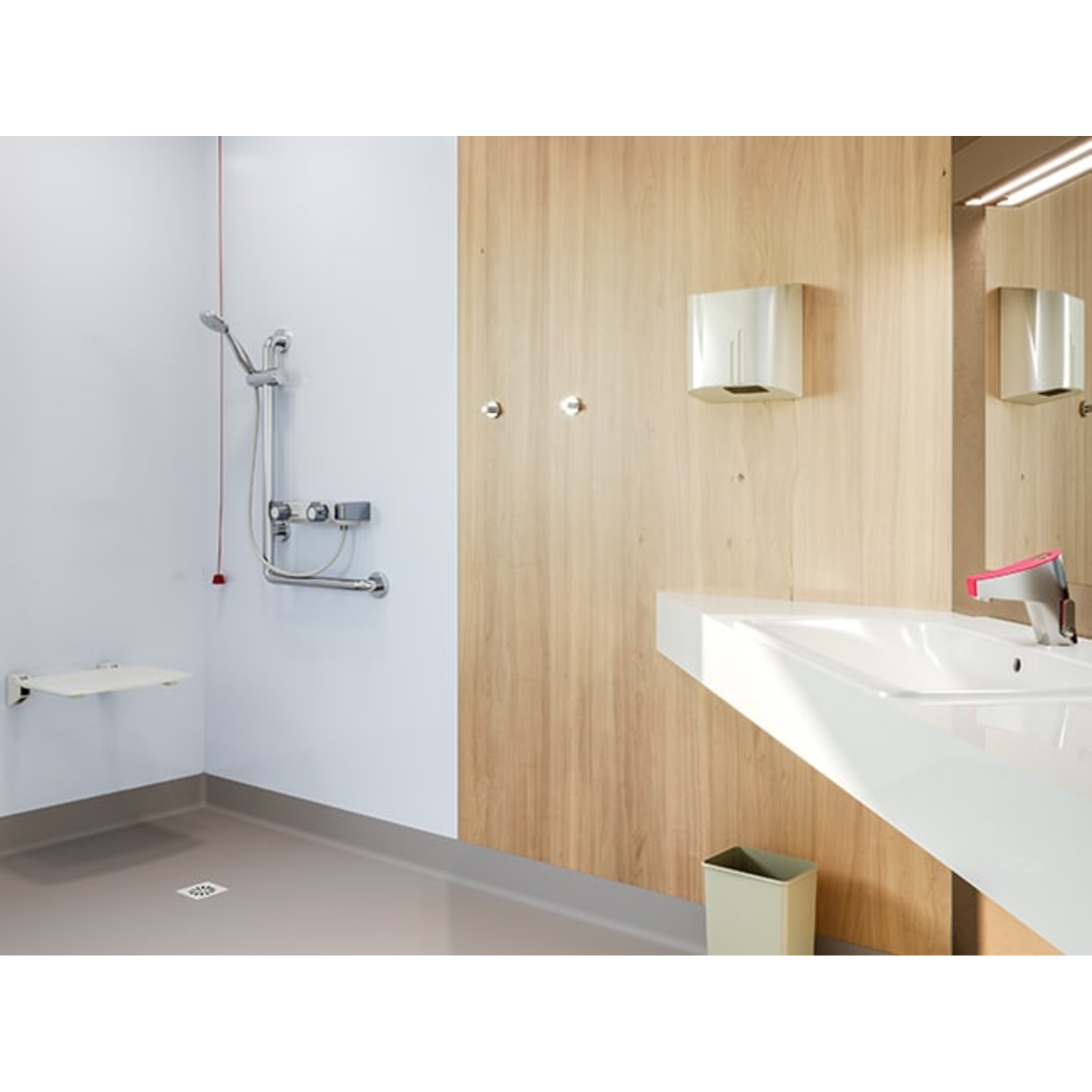 Barre relevable ø34 mm 850 mm aluminium blanc ABS antibactérien sans béquille PRESTO - 60812