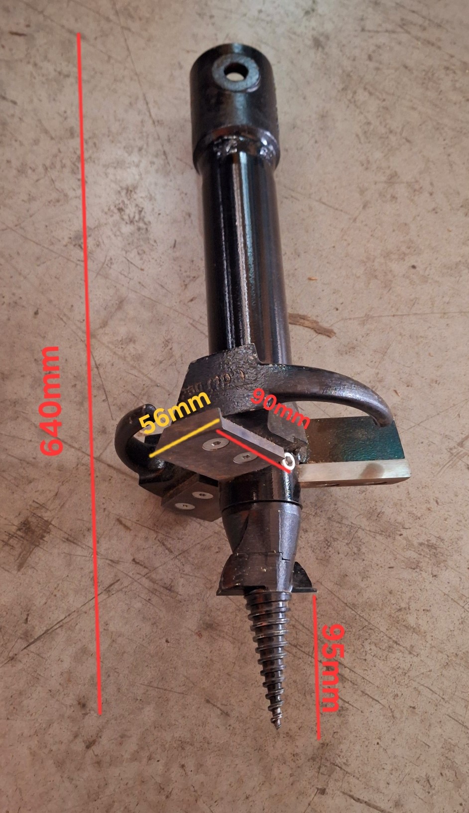 VRILLE DE DESSOUCHAGE DIAM250MM 65MM POUR PELLE 1 A 11T