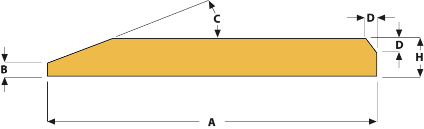 Lame à souder 1 chanfrein dimension 25x200x3000 mm en dureté 400hb - P40252003000