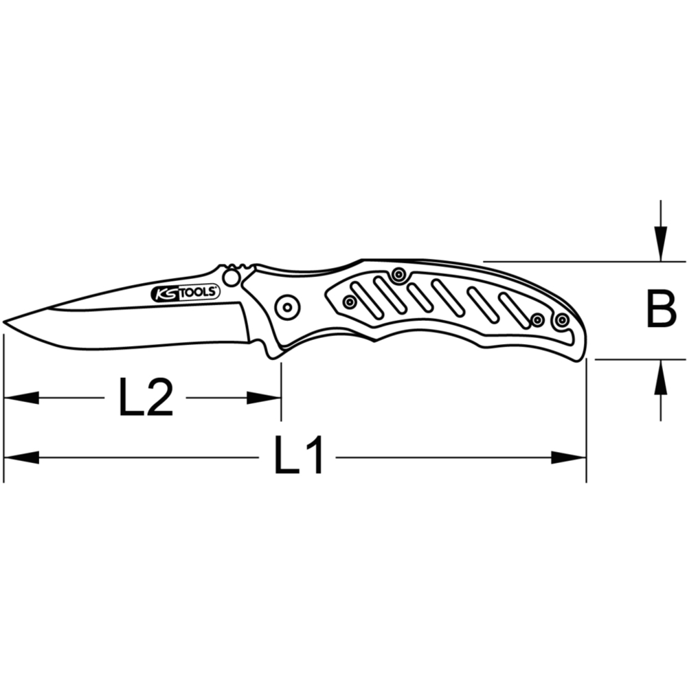 Couteau de poche coupe ceinture et brise-vitre KS TOOLS - 907.2118