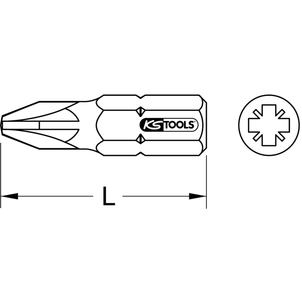 Embout pour tournevis à frapper POZIDRIV PZ2 KS TOOLS - 911.0261