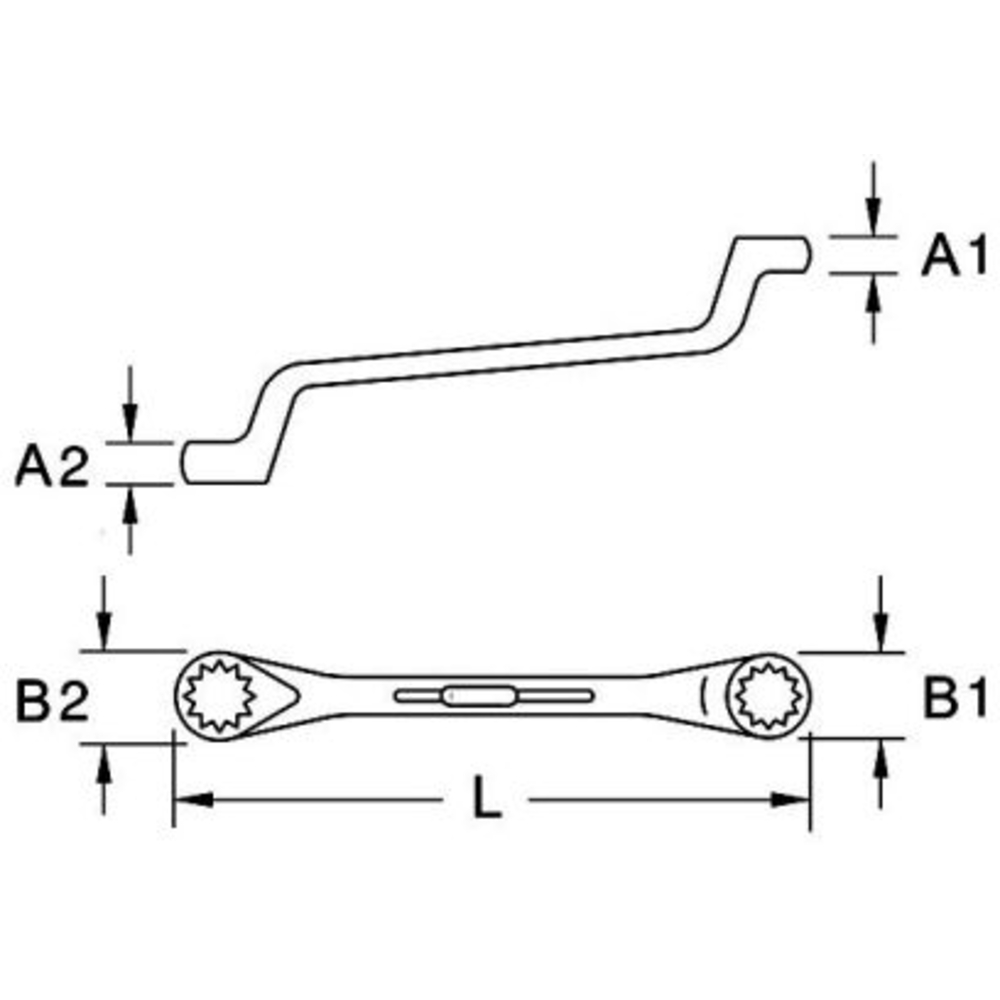 Clé polygonale contre-coudée 14 x 15mm BRILLIANT TOOLS - KS TOOLS - BT012904
