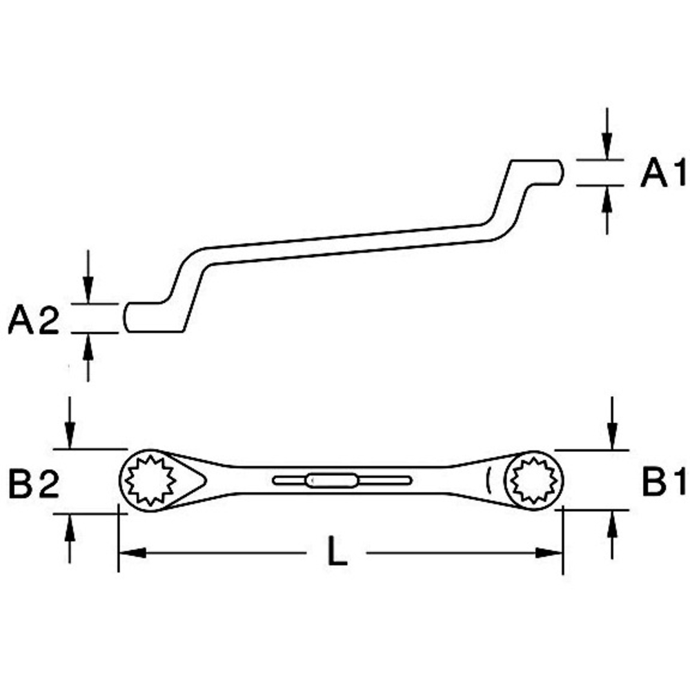 Clé polygonale contre-coudée 14 x 15mm BRILLIANT TOOLS - KS TOOLS - BT012904