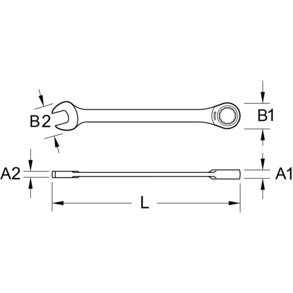 Clé mixte droite à cliquet 11mm BRILLIANT TOOLS - KS TOOLS - BT013711