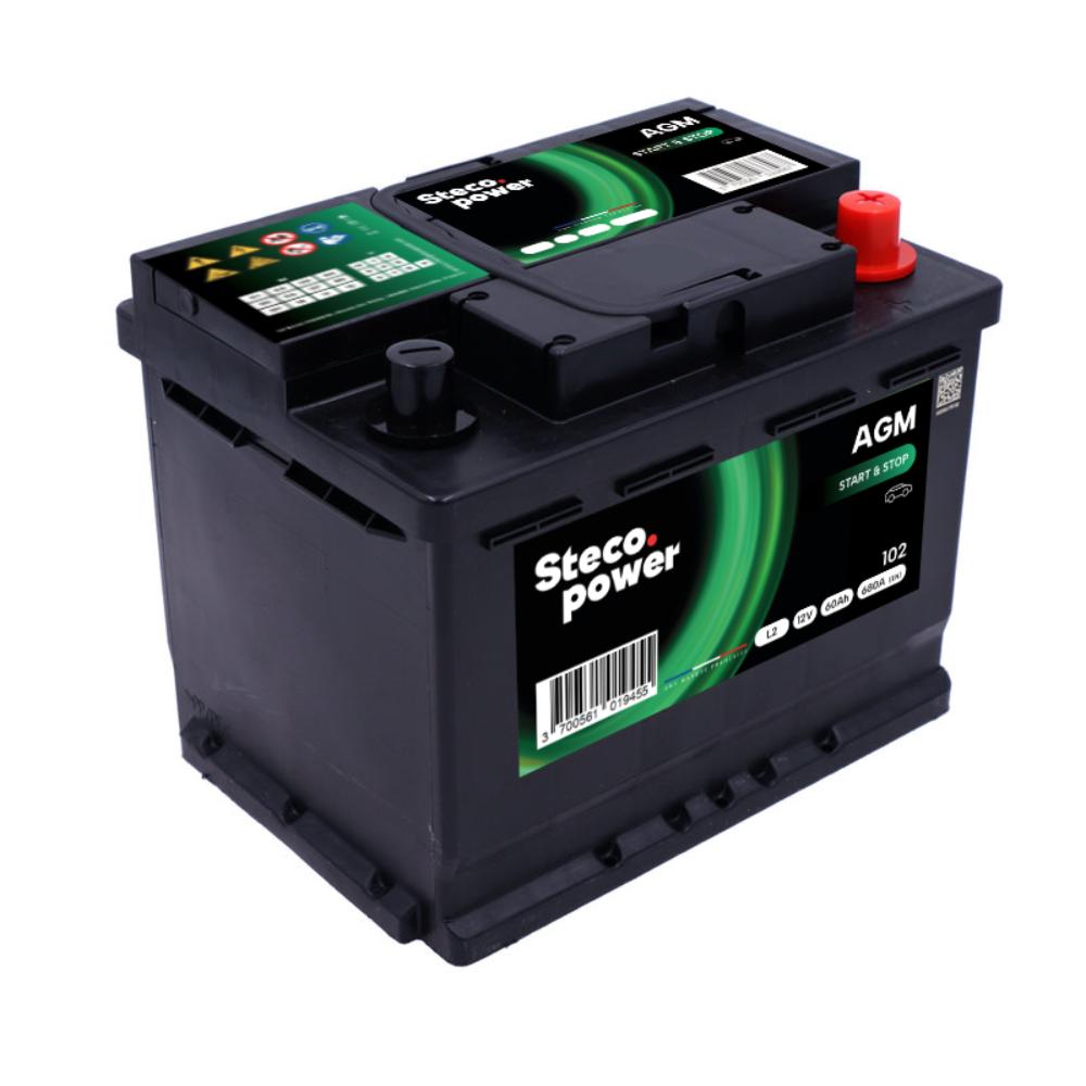 Batterie 12V 60Ah 680A 242x175x190 mm système start&stop +stecopower - 102