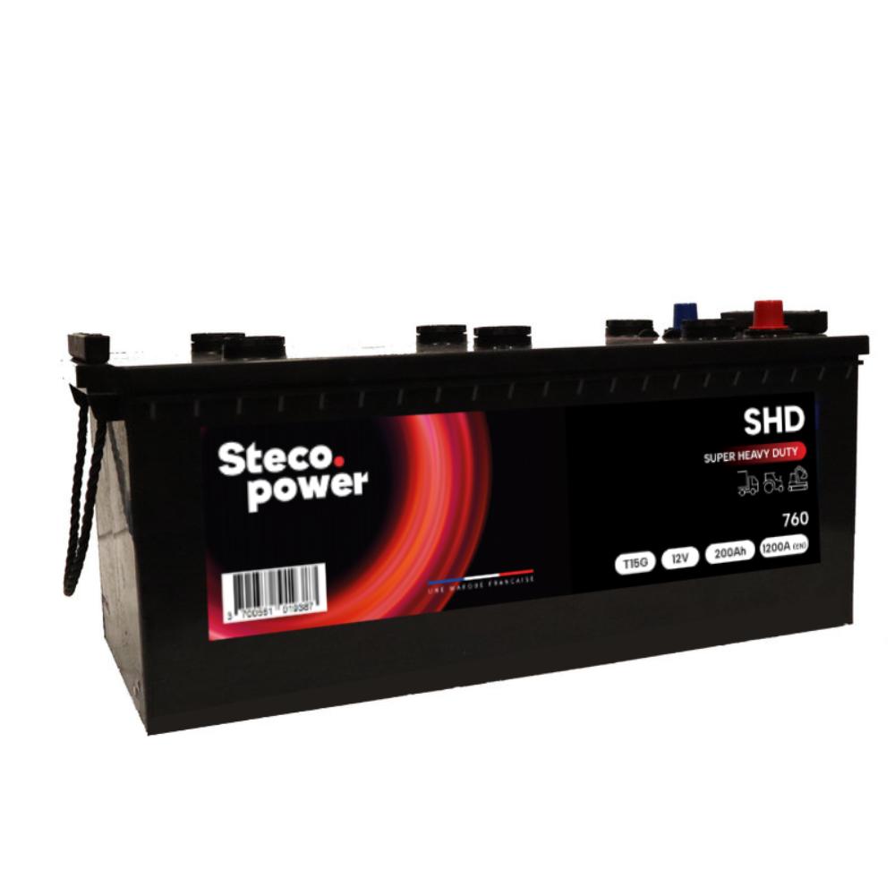Batterie 12V 200Ah 1200A 512x223x220 Super heavy duty stecopower - 760