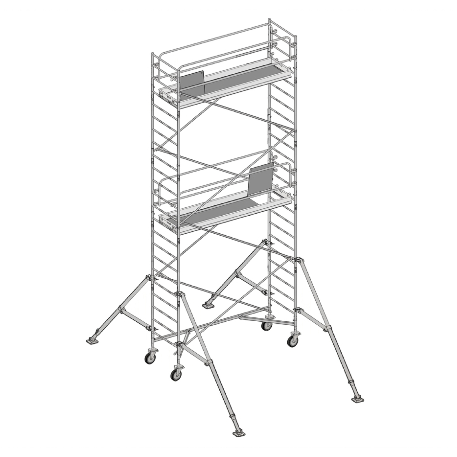  Echafaudage roulant EVOLIS 200 en acier galvanisé Plancher 4,5 m ALTRAD 611701