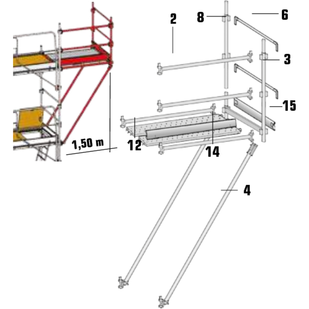 Déport 1,50 m pour echafaufage ALTRAD AERIS 45 - ADEP150
