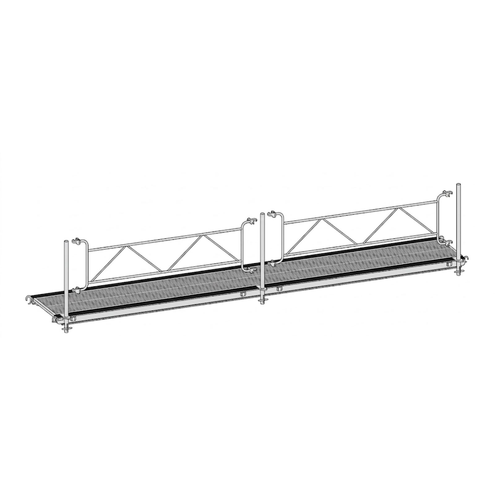 Passerelle aluminium 6 m avec 2 garde-corps ALTRAD APASSGC6MC