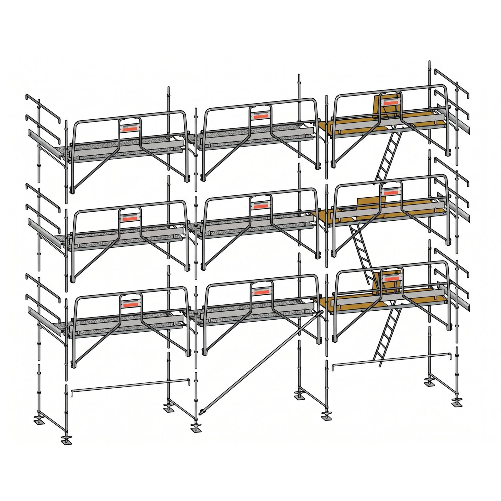 Lot échafaudage MAG 42 80 m² structure + planchers ALTRAD L42G-080-GSP