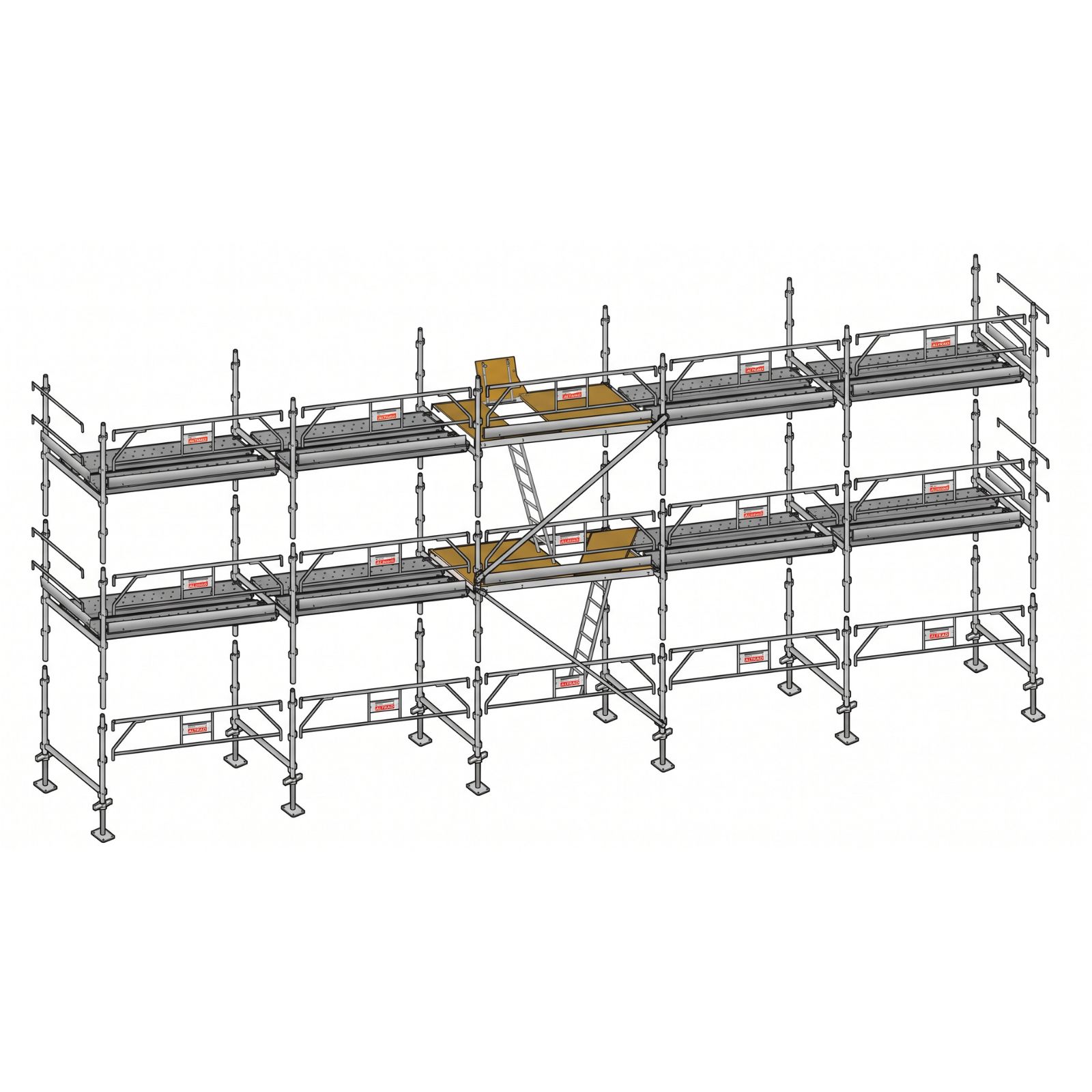 Lot échafaudage MAG42 96 m² structure + planchers + plinthes ALTRAD L42G-096-GFPP