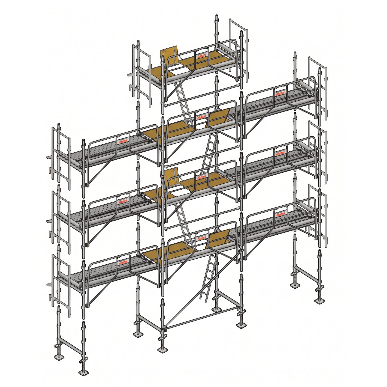 Lot échafaudage Pignon 88 m² structure + planchers + plinthes ALTRAD L45-088-GSPP