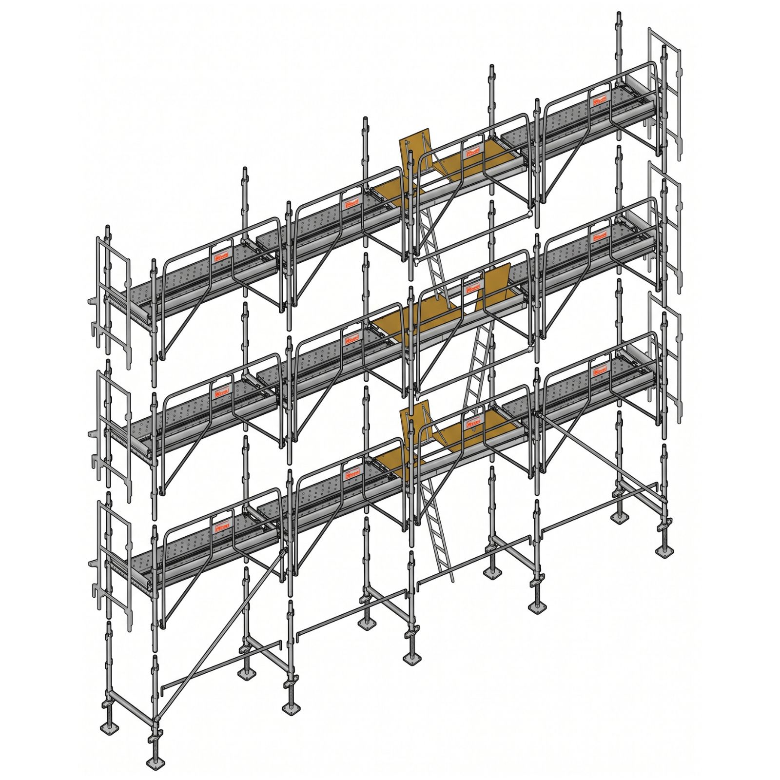 Lot échafaudage AERIS 45 104 m²structure + planchers ALTRAD L45-104-GSP