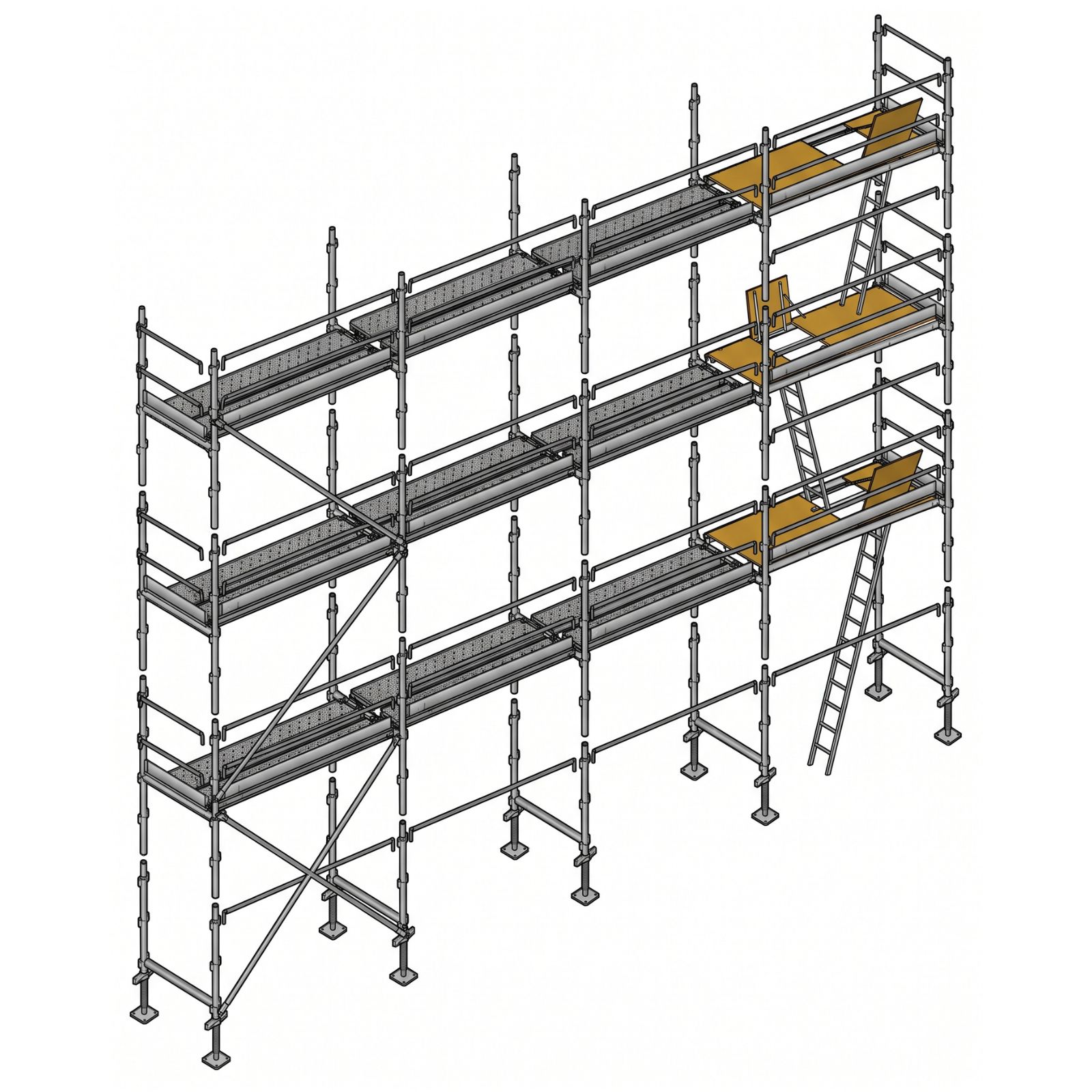 Lot échafaudage AERIS 45 104 m² structure + planchers ALTRAD L45-104-LIP