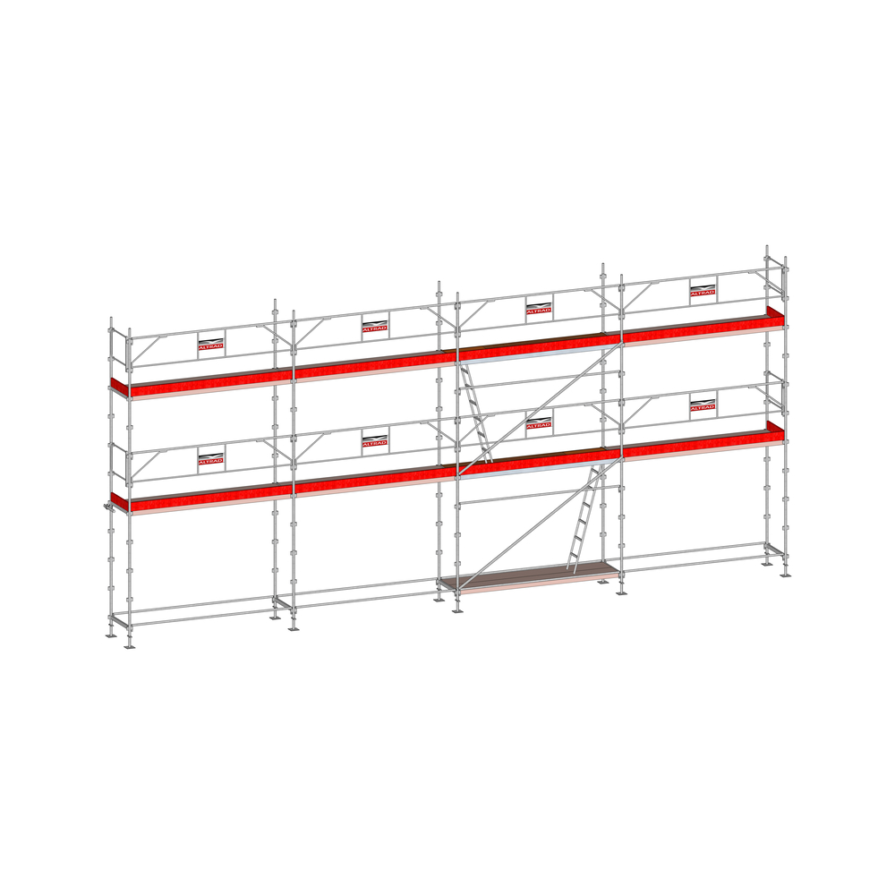 Echafaudage ALTRAD Facadier AERIS 78 m²-Structure longueur 13 m x hauteur de travail 6 m garde corps standard et planchers - L45P078GFP