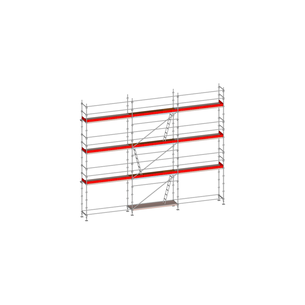 Echafaudage ALTRAD Facadier AERIS 80 m²-Structure longueur 10 m x hauteur de travail 8 m avec planchers- L45P080LIP
