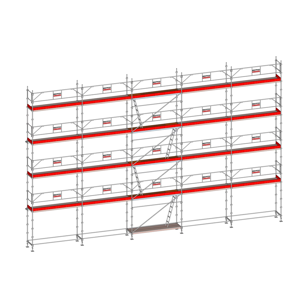 Echafaudage Facadier AERIS 160 m²- 16x10 m garde corps fixe standard - ALTRAD - L45P160GFP