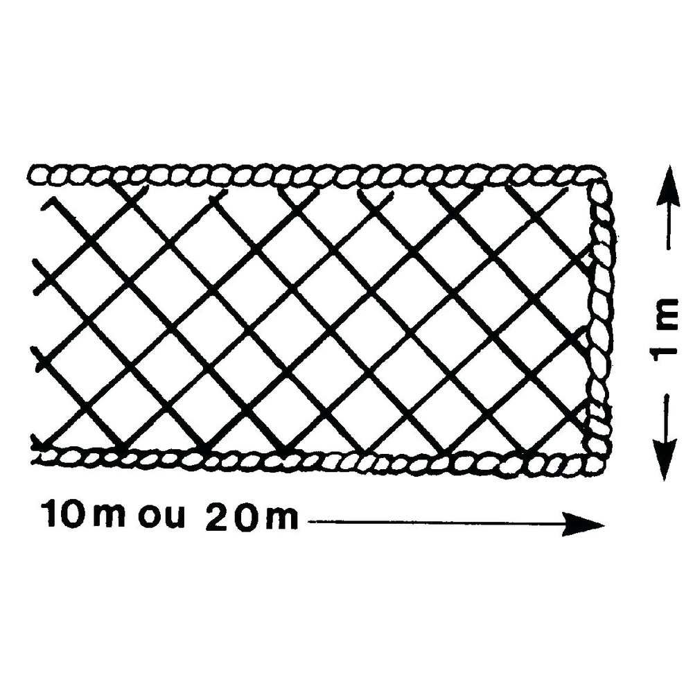 FILET PÉRIPHÉRIQUE ALTRAD 1 M X 10 M AVEC RALINGUE Ø 8 MM - P6227