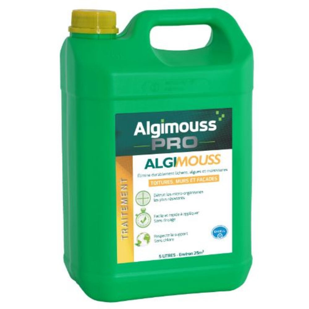 ALGIMOUSS - 5 LITRES - Traitement curatif et préventif toitures, murs et façades ALGIMOUSS - 001003