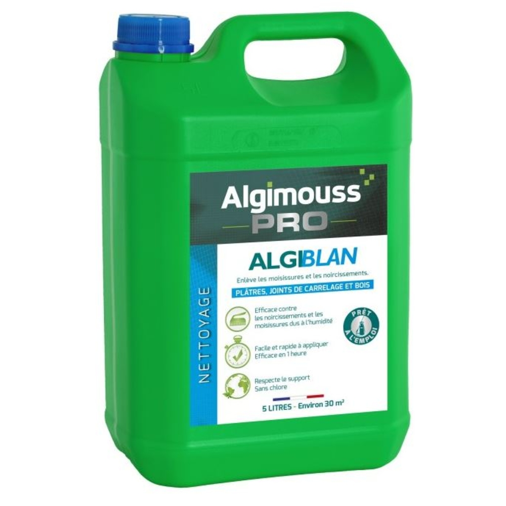 ALGIBLAN - 5 LITRES - Nettoyant bois noircis et moisissures ALGIMOUSS - 002003