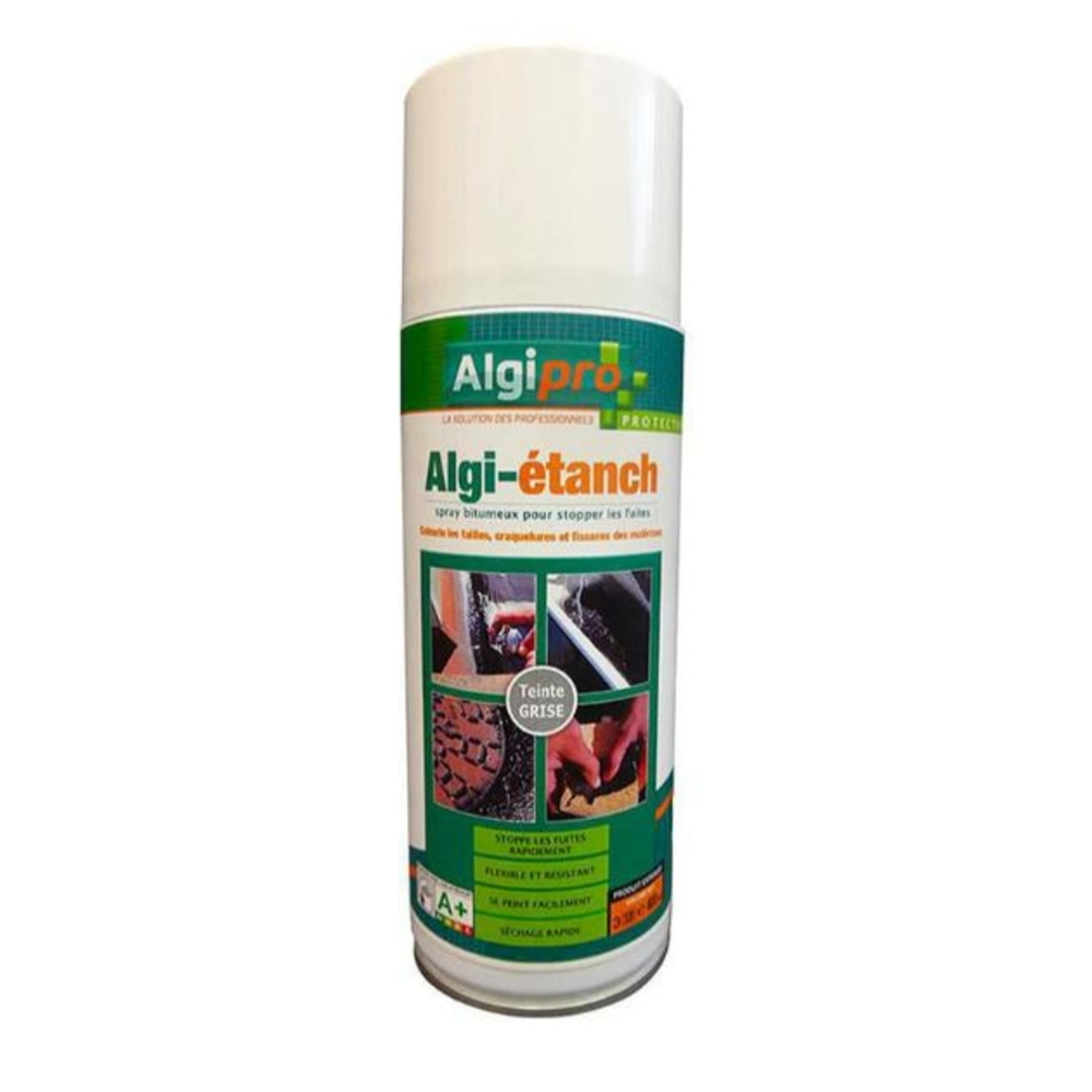 ALGI ETANCH NOIR 400 ML NOIR - Spray d'étanchéité bitumeux pour stopper les fuites - 007002