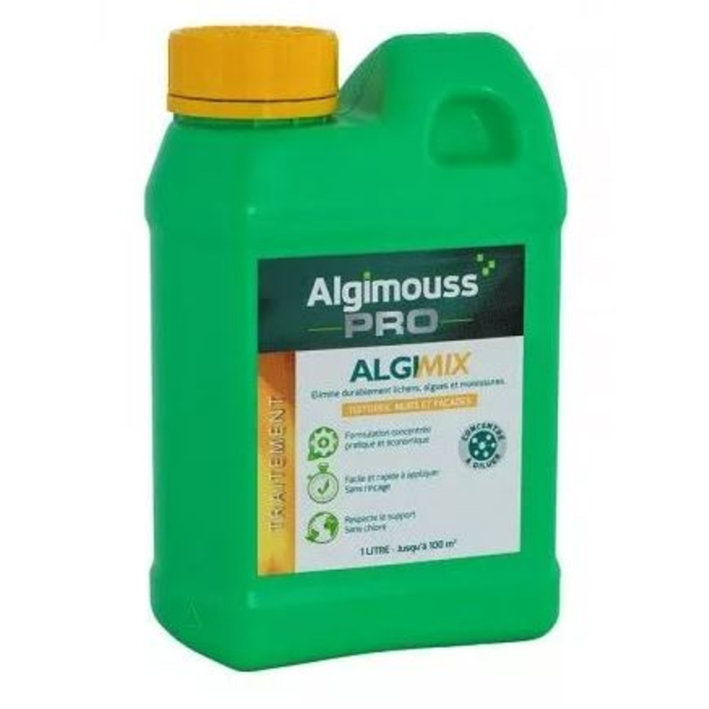 ALGIMIX 1 LITRE traitement toitures, murs, façades Concentré à diluer ALGIMOUSS 014001