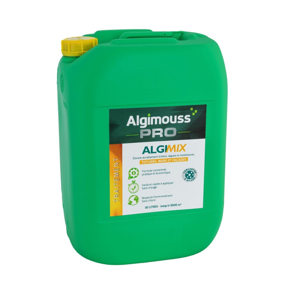 ALGIMIX - 30 LITRES - Traitement toitures, murs, façades  - Concentré à diluer ALGIMOUSS - 014003