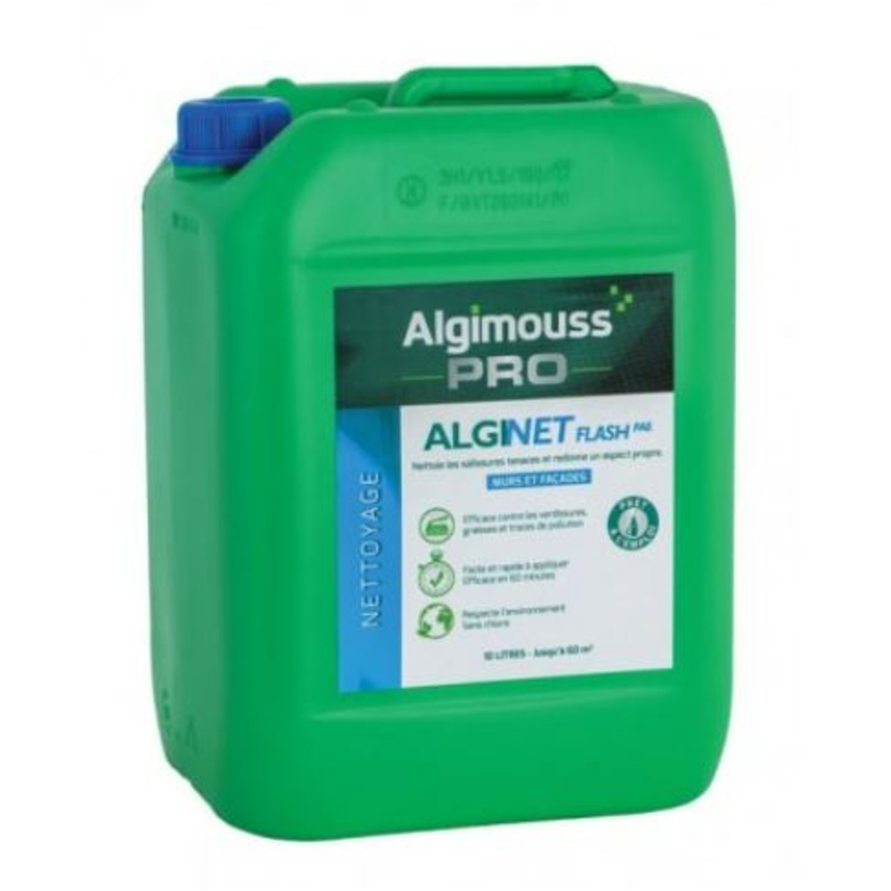ALGINET FLASH PAE - 10 LITRES - Nettoyant façades prêt à l'emploi ALGIMOUSS - 019002