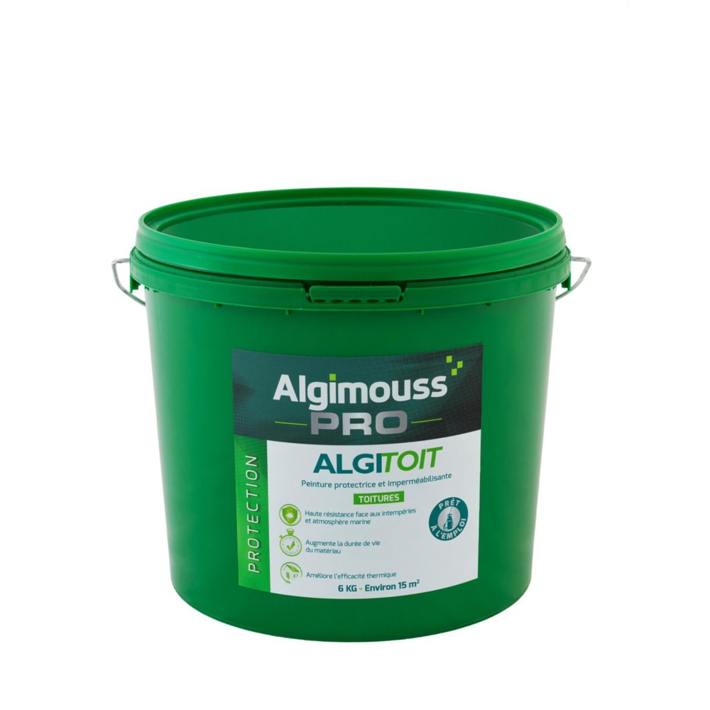 ALGITOIT Rouge brique 6 KG - Peinture pour toitures rouge brique ALGIMOUSS - 028009