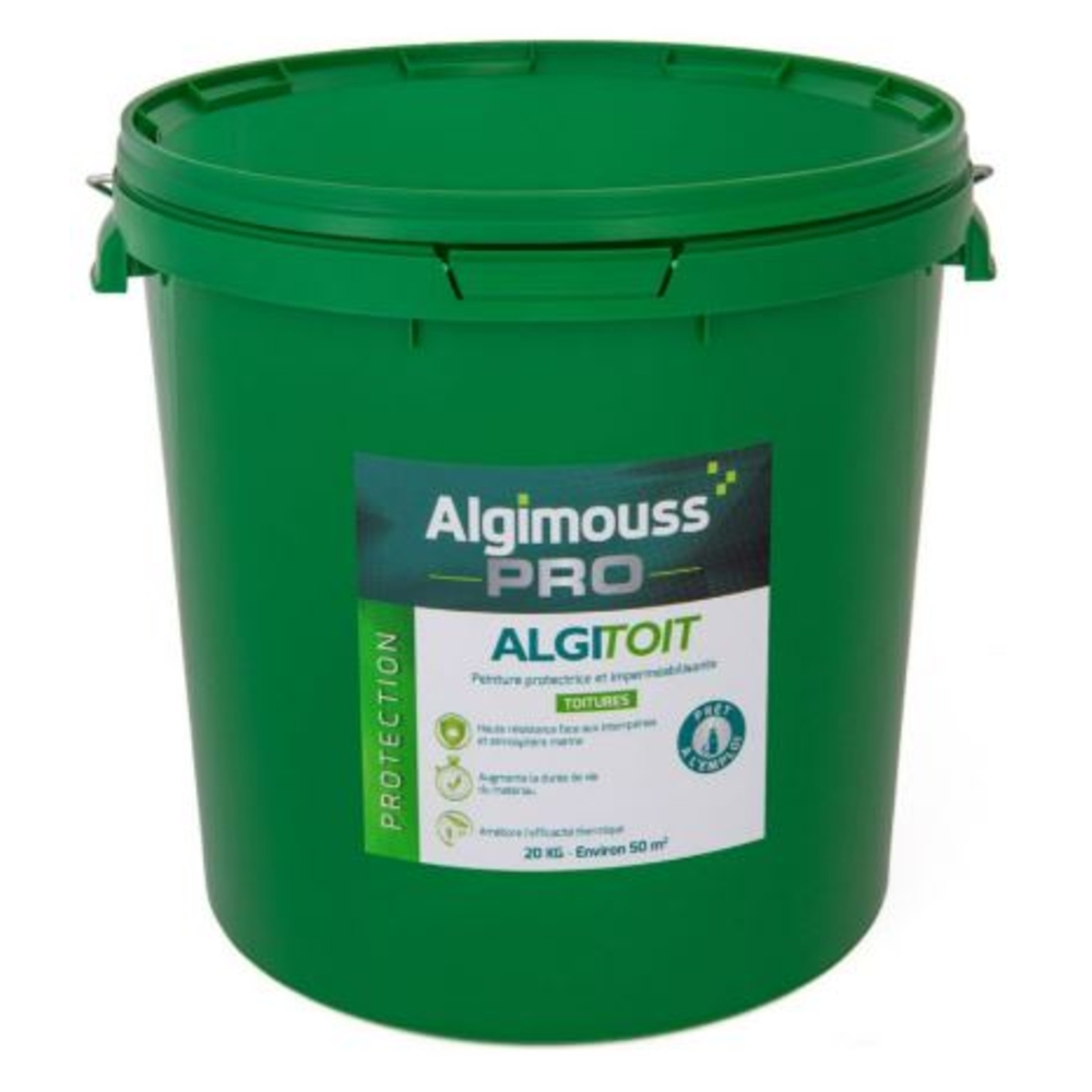 ALGITOIT Noir ardoise 20 KG - Peinture pour toiture Noir ardoise ALGIMOUSS - 028022