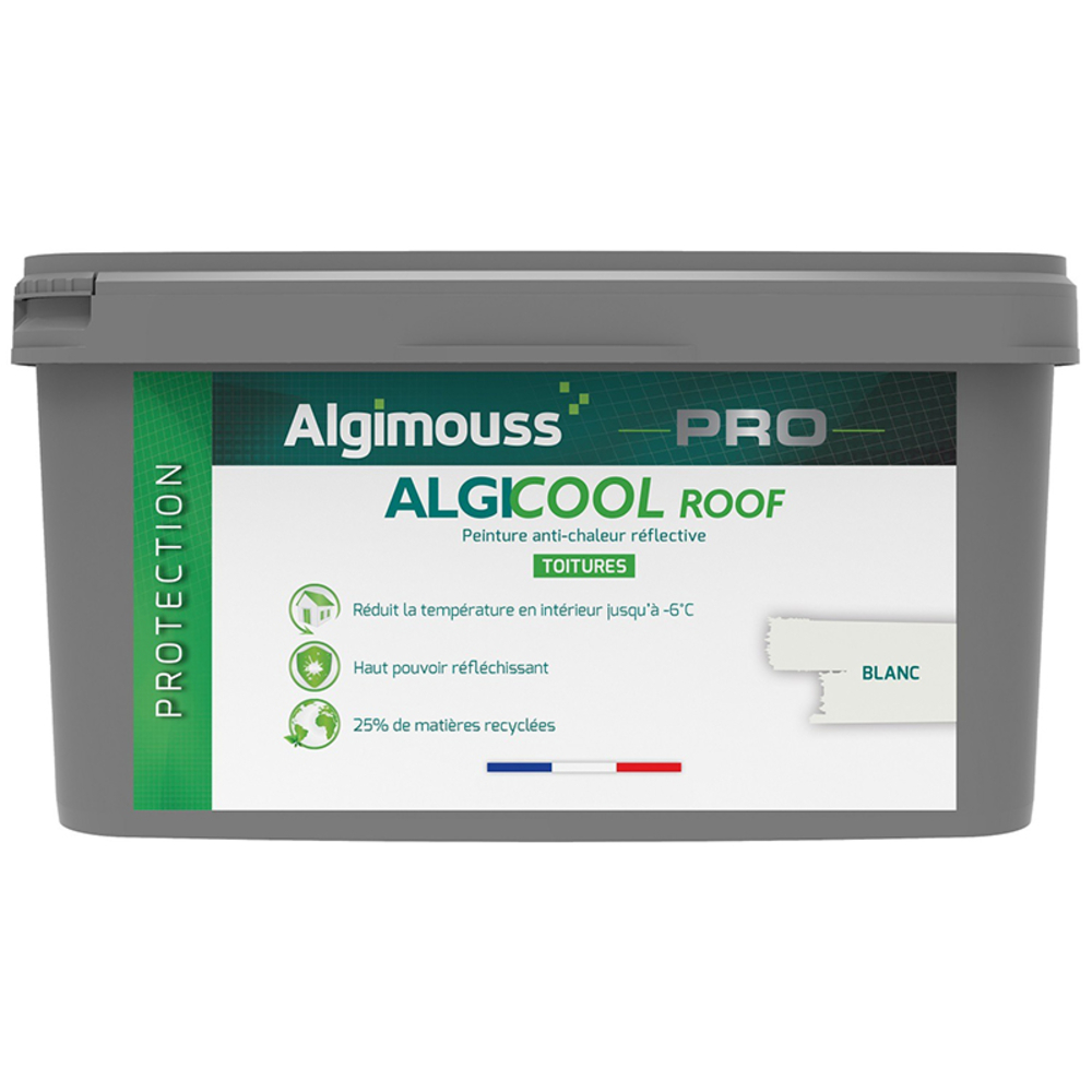 Peinture anti-chaleur réflective toiture 17L Blanc Ral 9010 - ALGIMOUSS - 029004