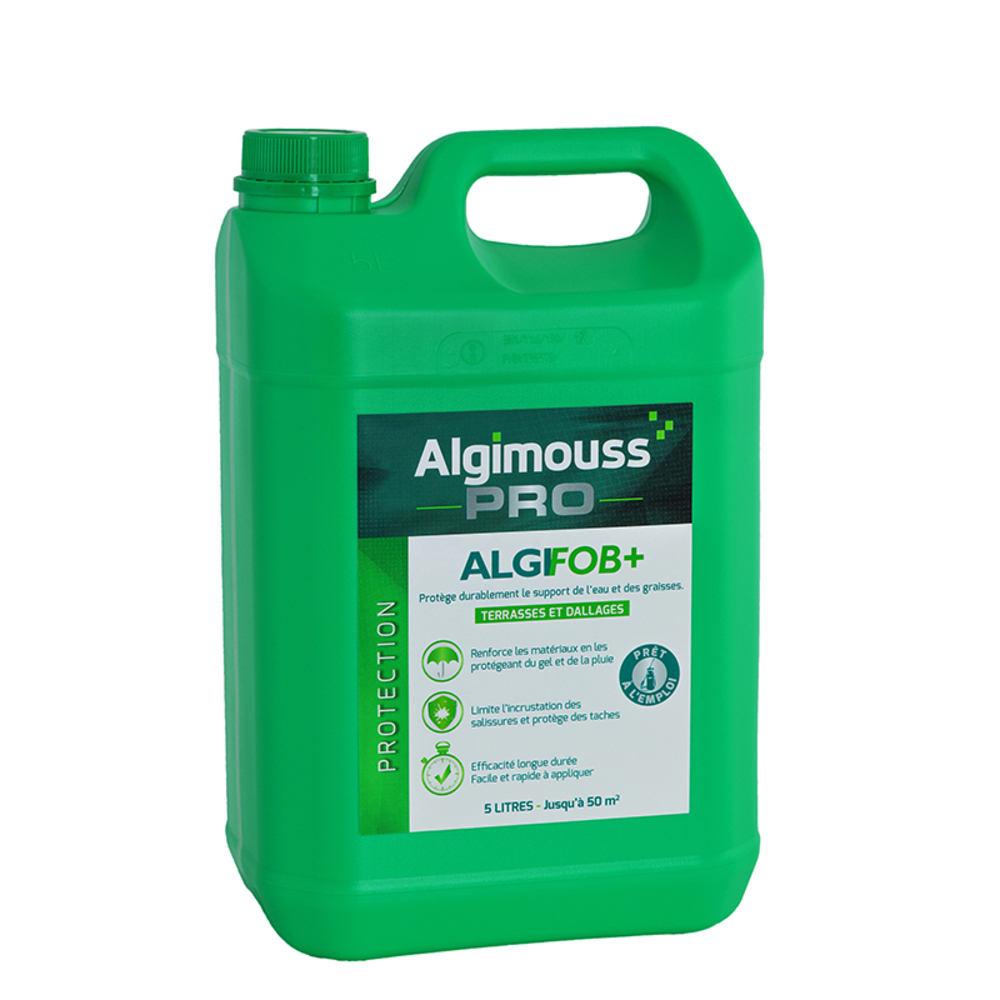 ALGIFOB+ - 5 LITRES - Imperméabilisant eau + graisses pour dallages, carrelage ALGIMOUSS - 048002