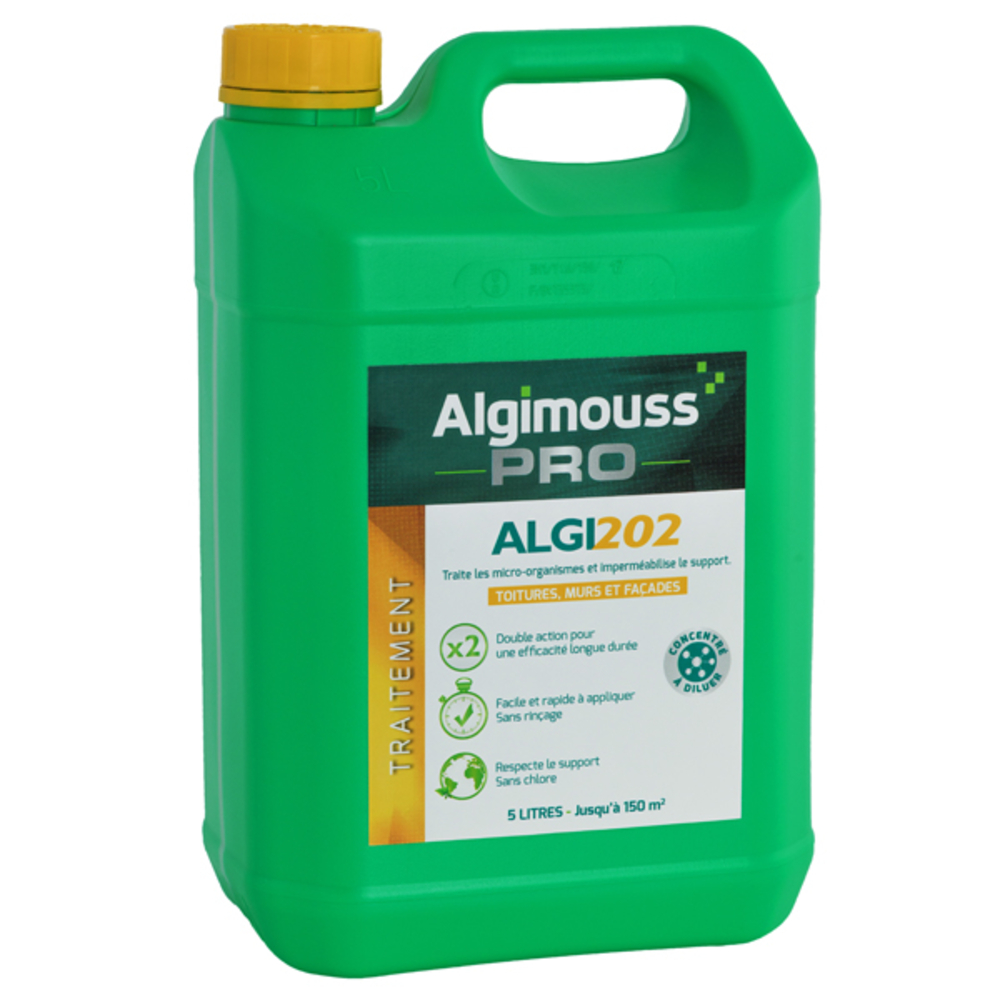 ALGI 202 - 5 LITRES - Traitement et imperméabilisant toitures, murs, façades ALGIMOUSS - 058001