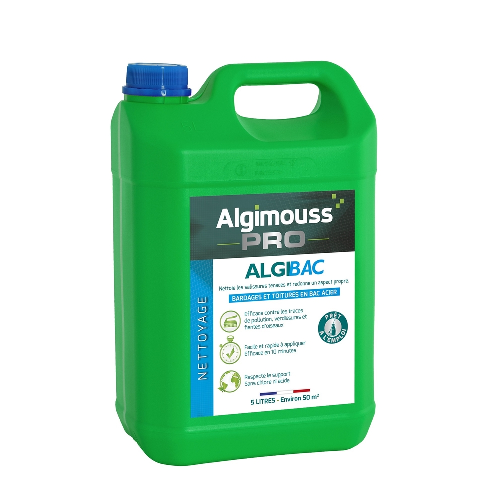 ALGIBAC - 5 LITRES - Nettoyant bardage ALGIMOUSS - 074001
