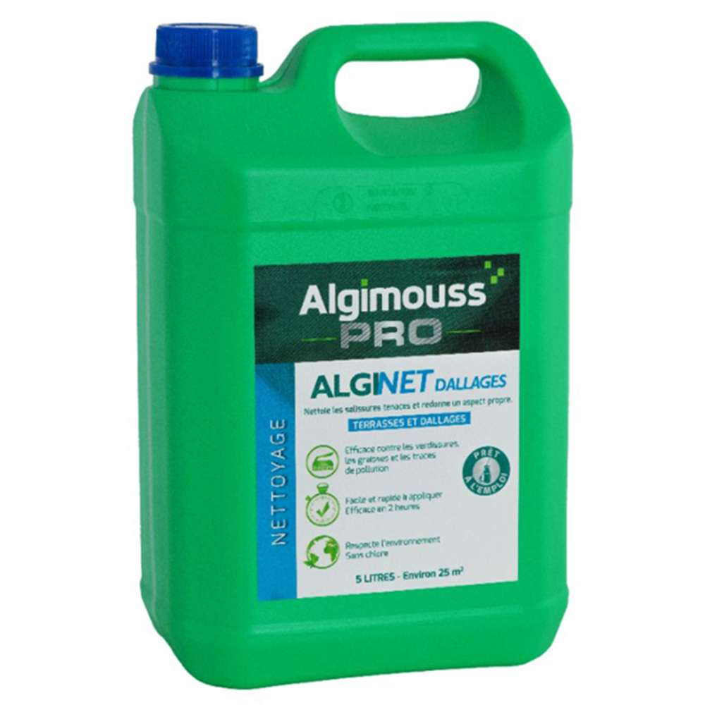 Nettoyant terrasse dallage et sol extérieur Bidon 5 L - Alginet Dallages ALGIMOUSS - 081002