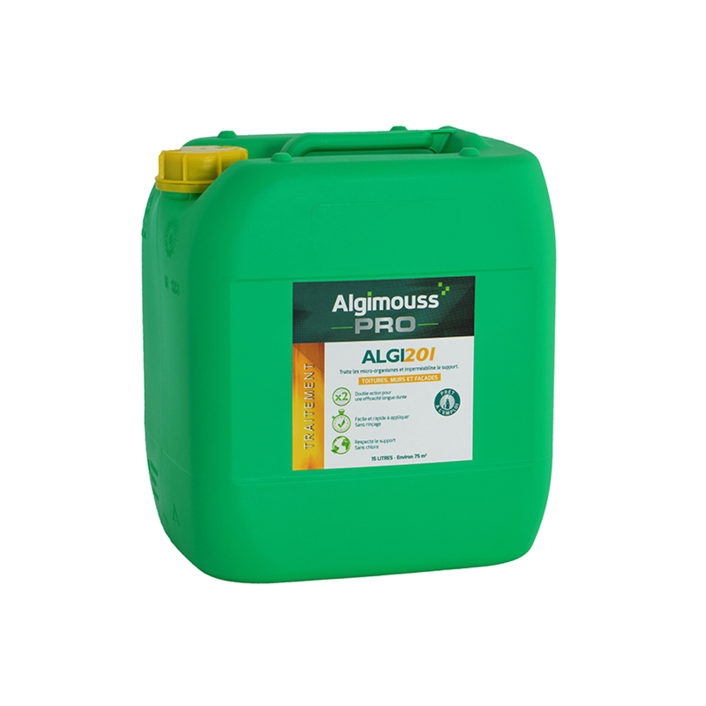 ALGI 201 - 20 LITRES - Traitement et imperméabilisant toitures, murs, façades ALGIMOUSS - 088004