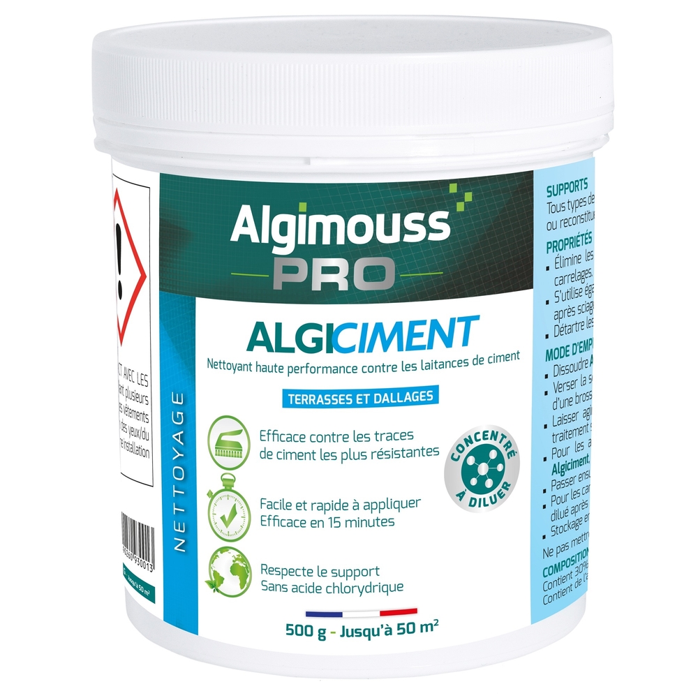 ALGICIMENT 500 gr - Nettoyant voiles de ciment poudre à dissoudre ALGIMOUSS - 093001