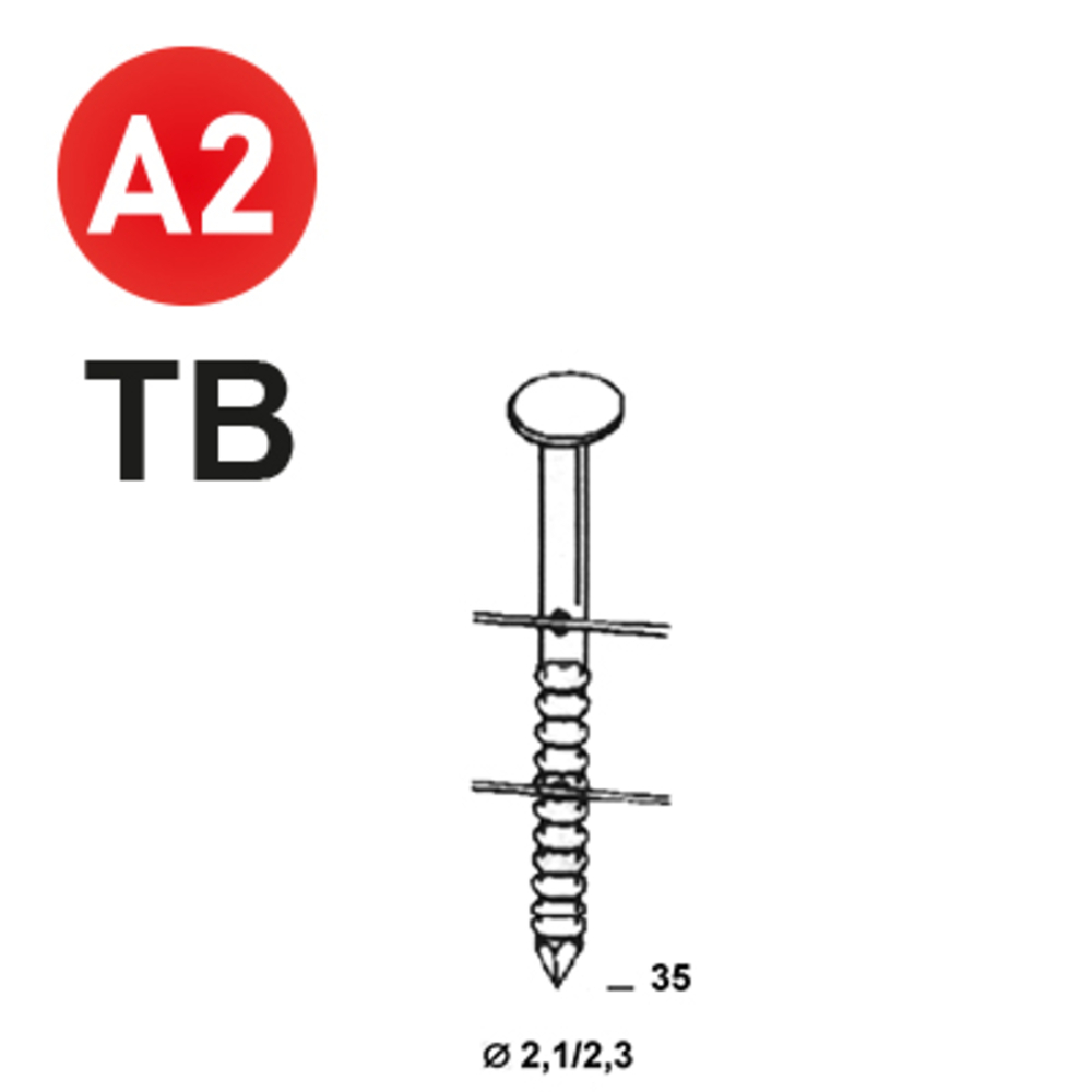 21000 COILS 21/23 X 35 ANNELÉES INOX TB - ALSAFIX - 16C21358