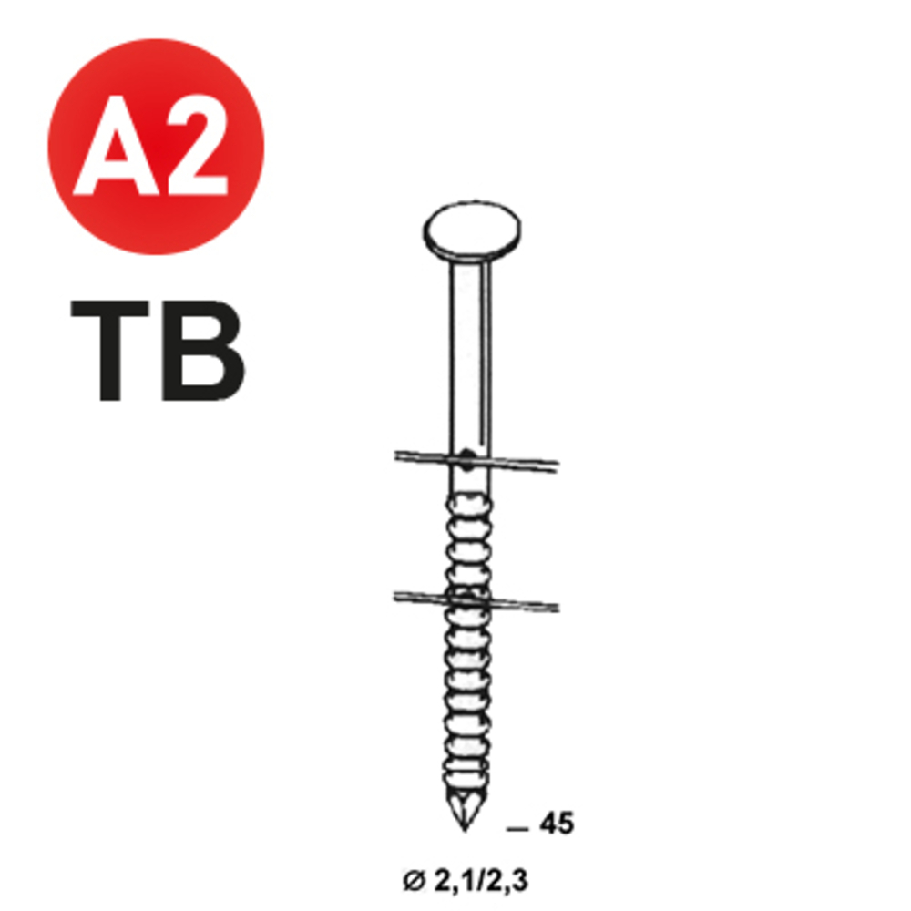16800 COILS 21/23 X 45 ANNELÉES INOX TB - ALSAFIX - 16C21458