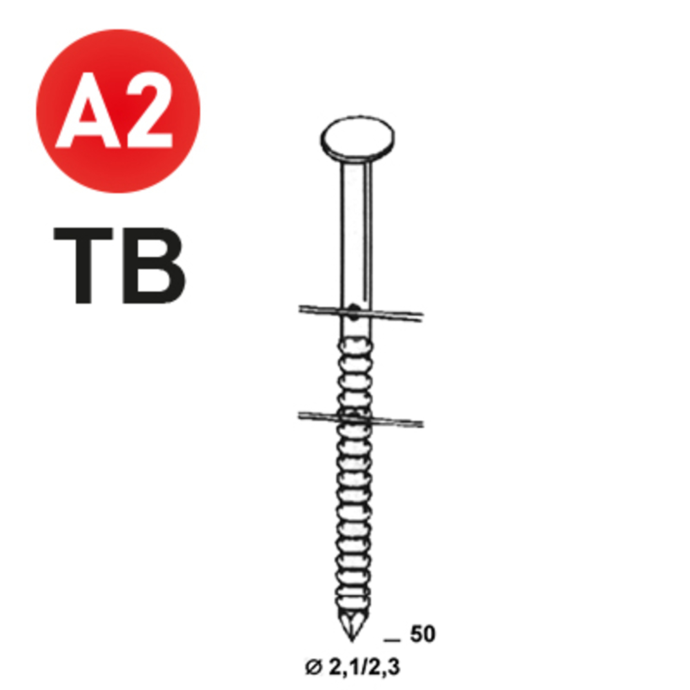 12600 COILS 21/23 X 50 ANNELÉES INOX TB - ALSAFIX - 16C21508